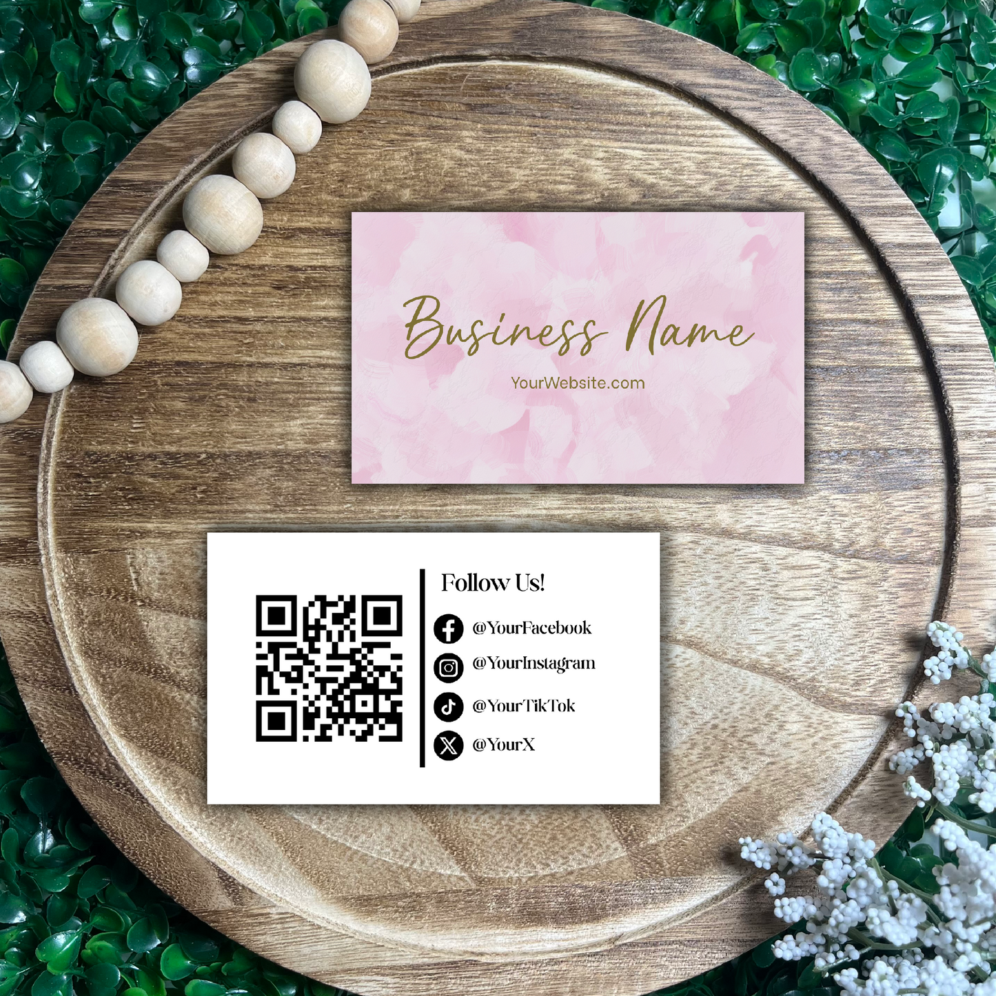 Pink & Gold Business Cards