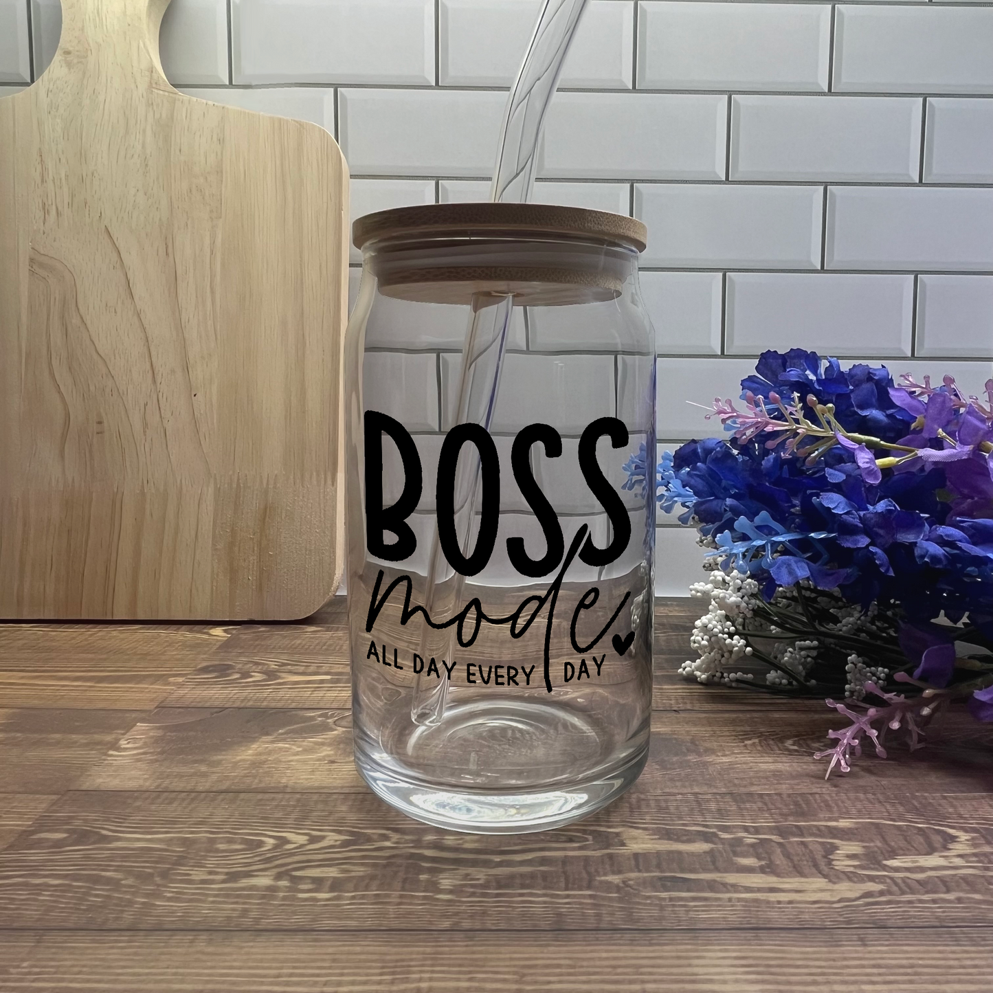 Boss Mode Glass Cup