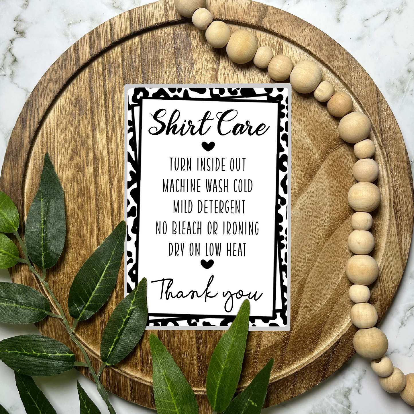 Shirt Care Instructions (50 count-4x6 Stickers)