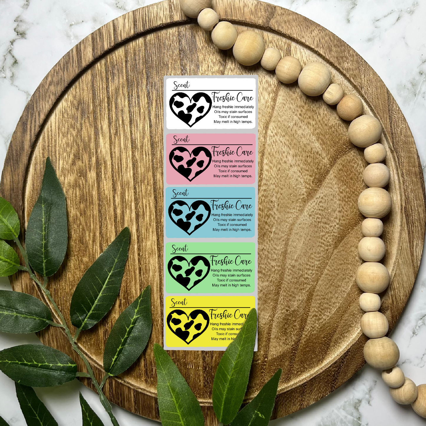 Freshie Scent Care Instructions (100 count-1.25x2.25 Stickers)