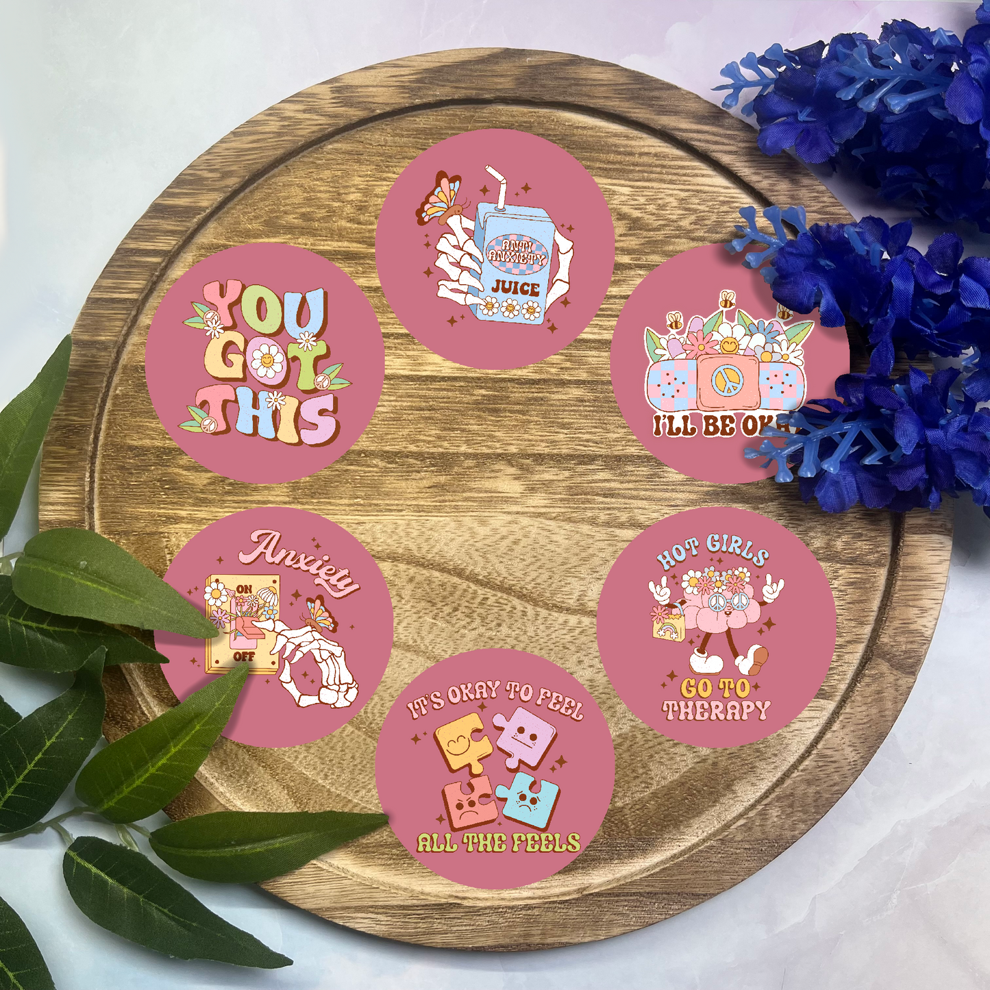 Mental Health Cardstock Rounds- 6 Pack