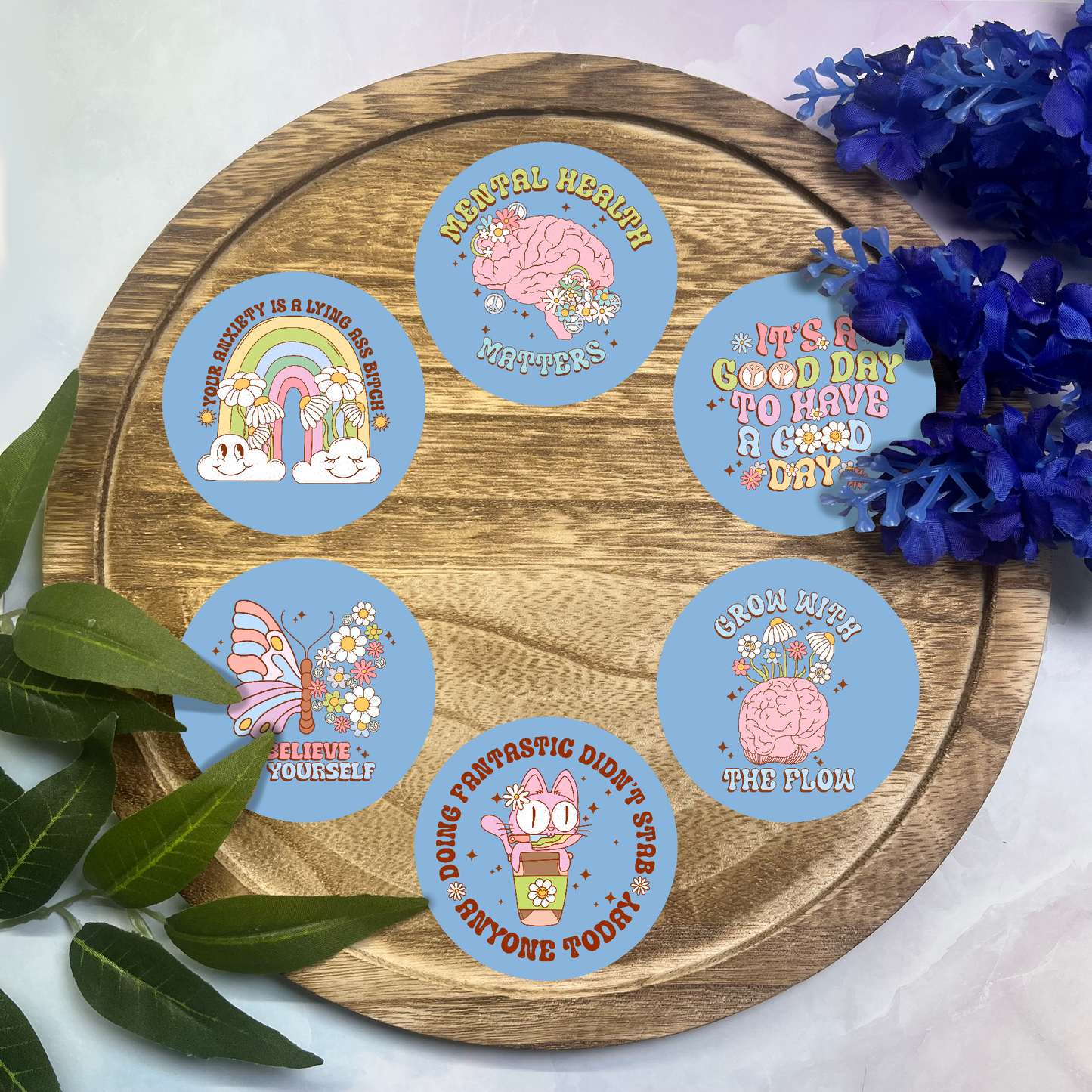 Mental Health Cardstock Rounds- 6 Pack
