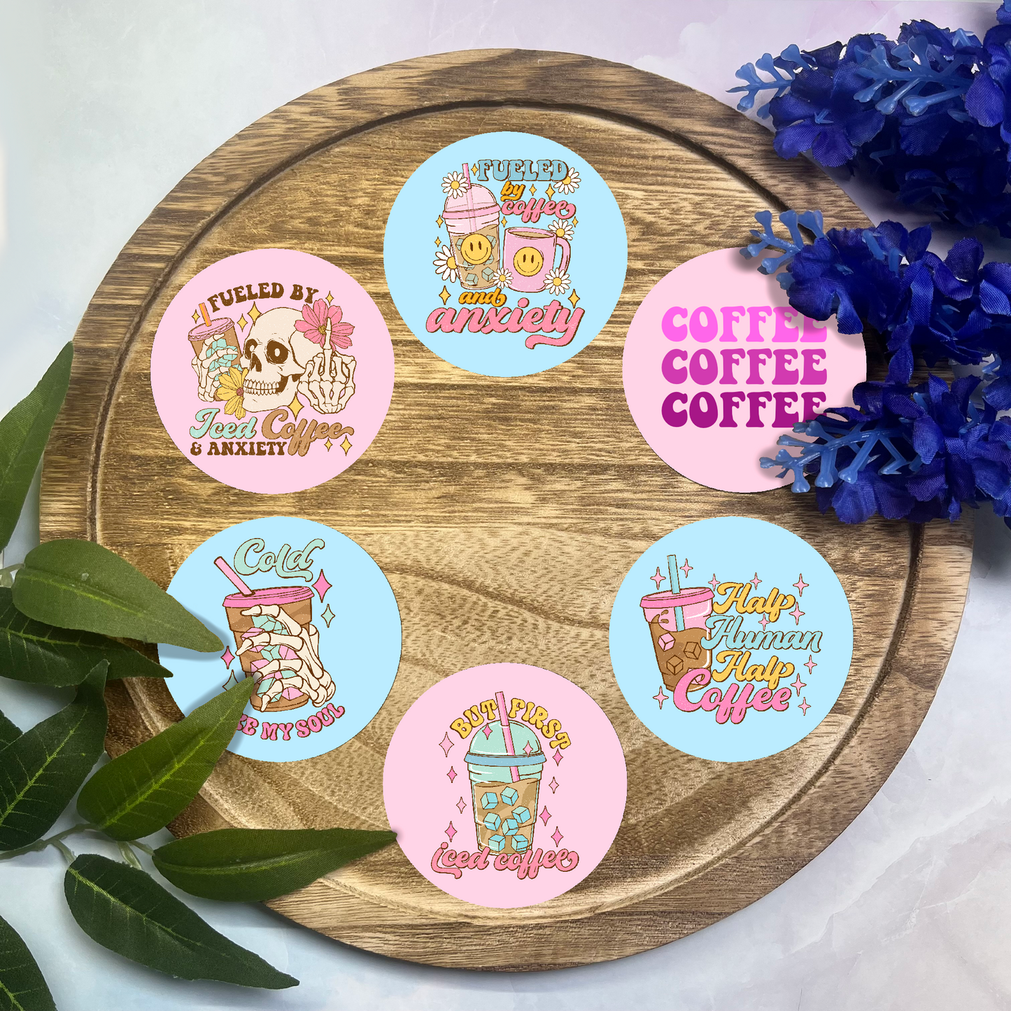 Coffee Cardstock Rounds- 6 Pack