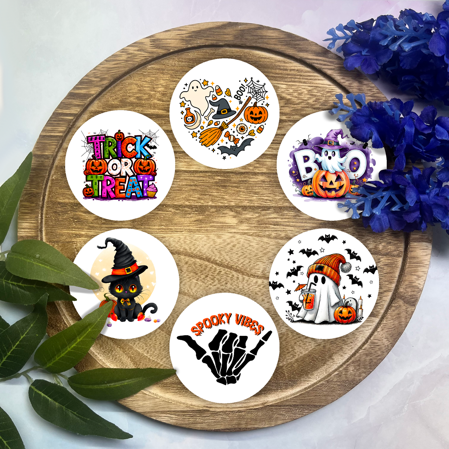 Halloween Cardstock Rounds- 6 Pack