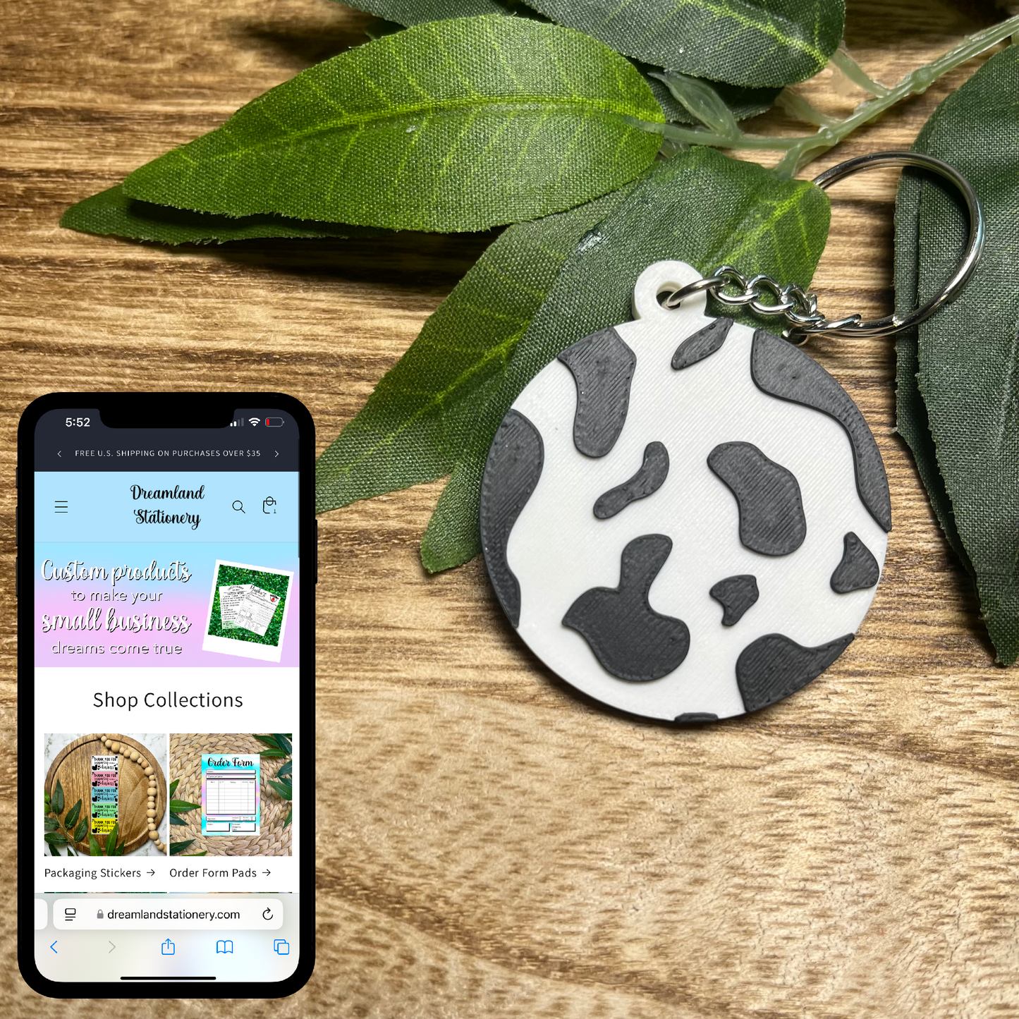 Cow Print Smart Keychain