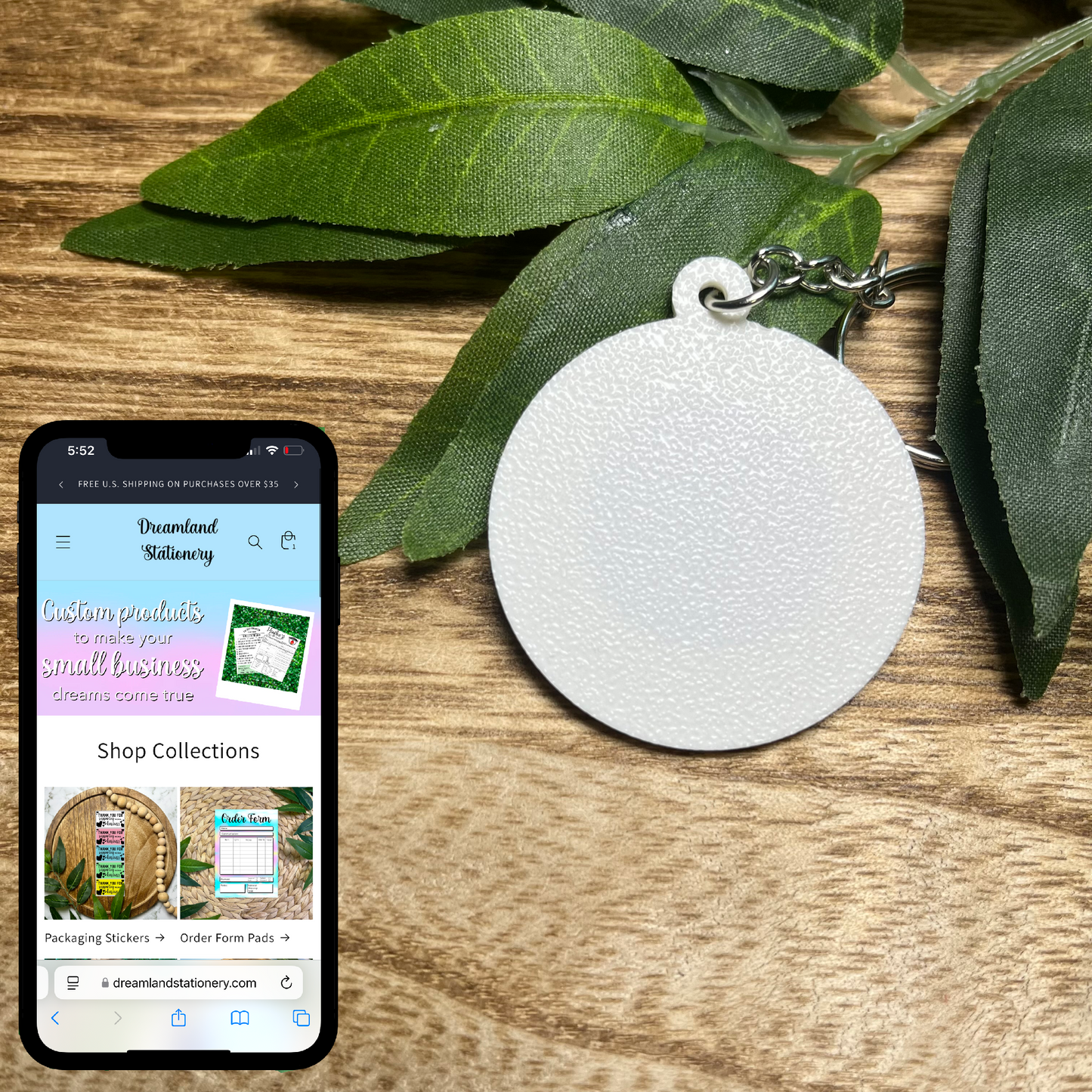 Plain White Smart Keychain