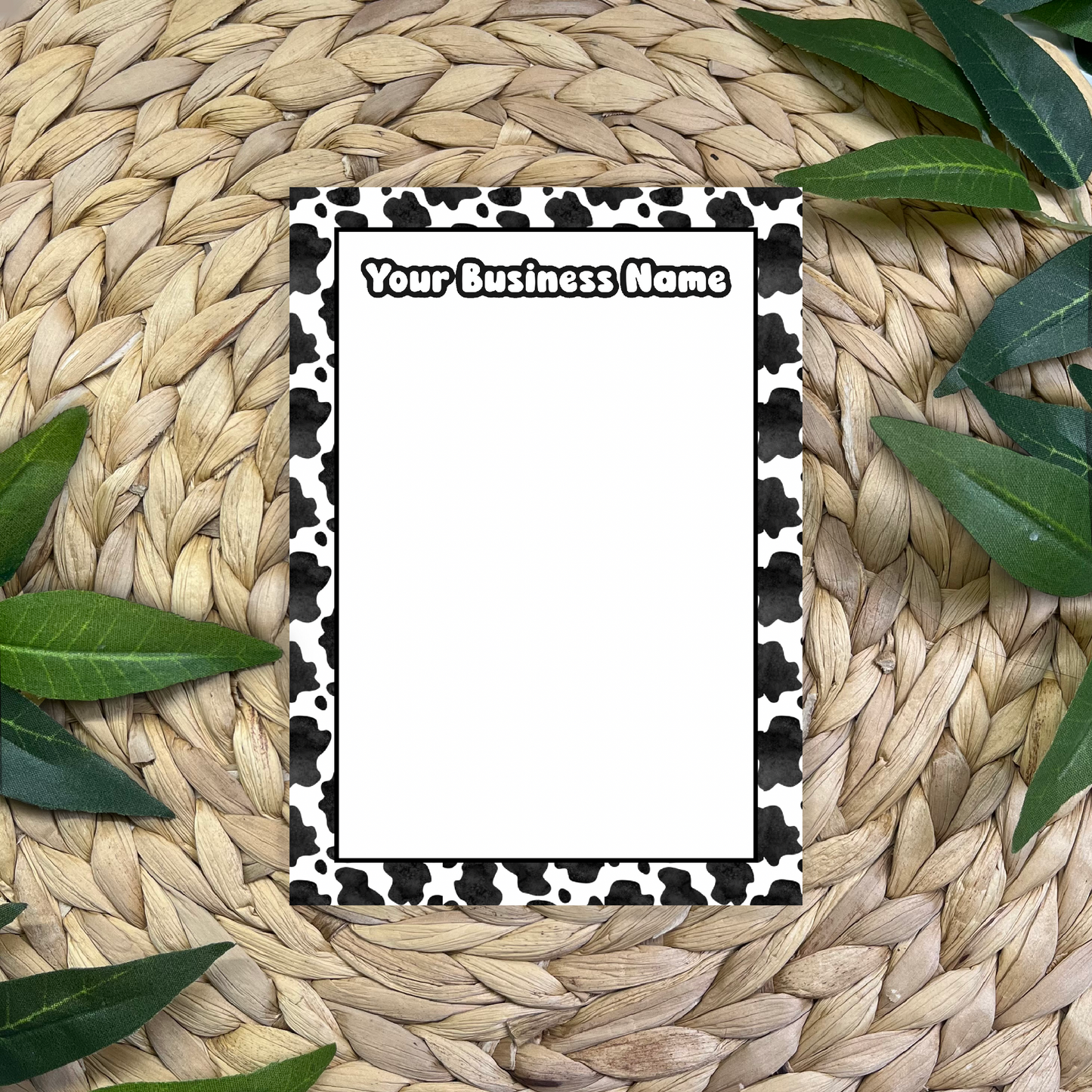 Personalized Cow Print Notepad