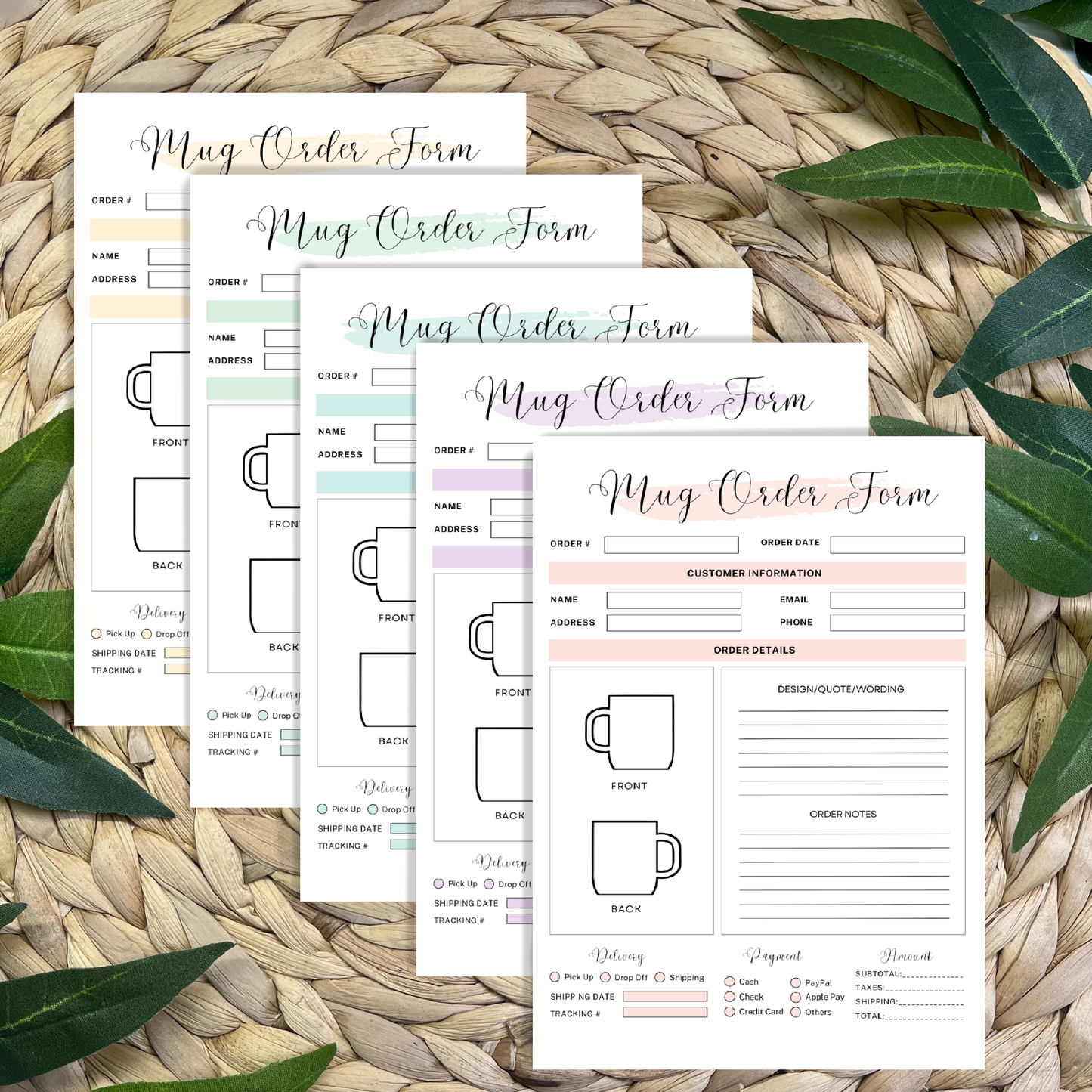 Mug Order Form Pads