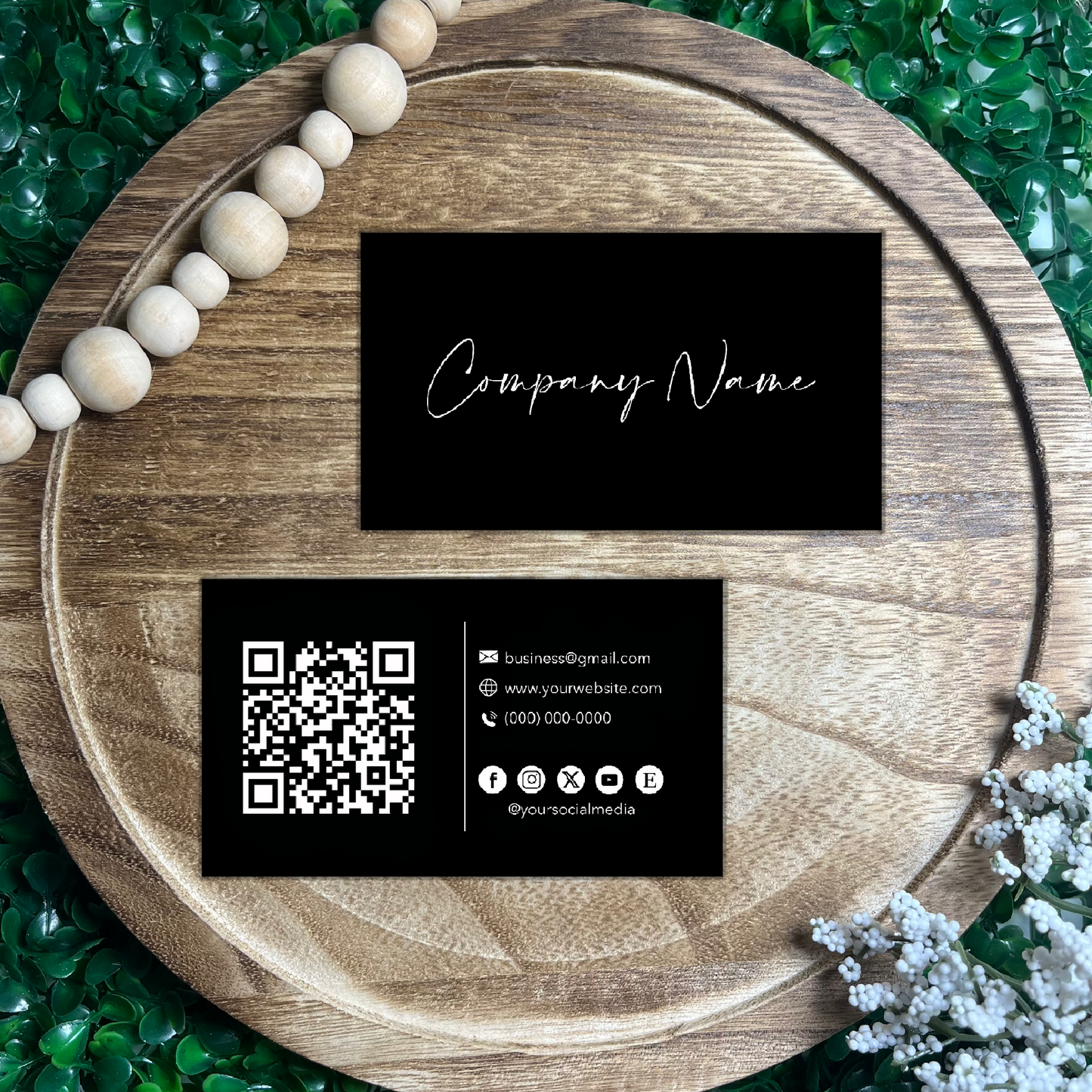 Personalizable Black Business Cards