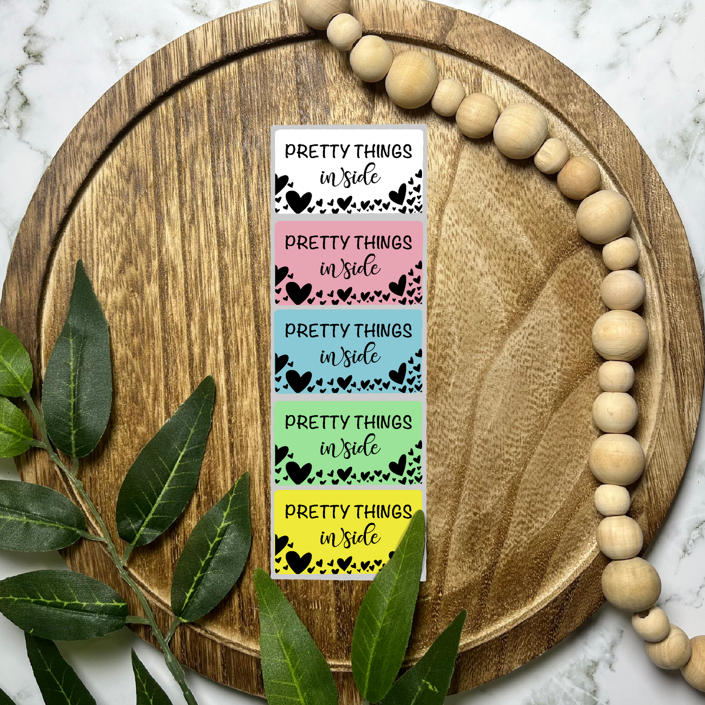 Pretty Things Inside Packaging Sticker (100 count-1.25x2.25 Stickers)