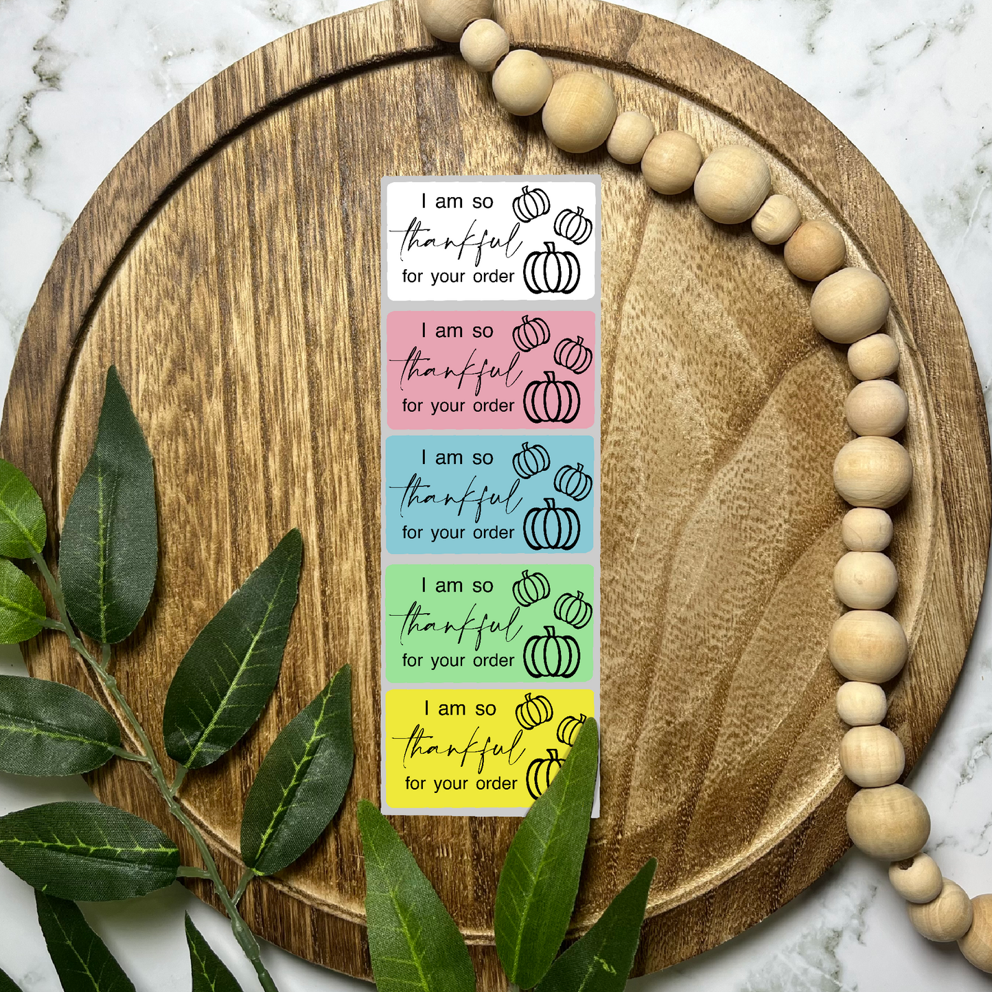 Fall Thankful Packaging Sticker (100 count-1.25x2.25 Stickers)