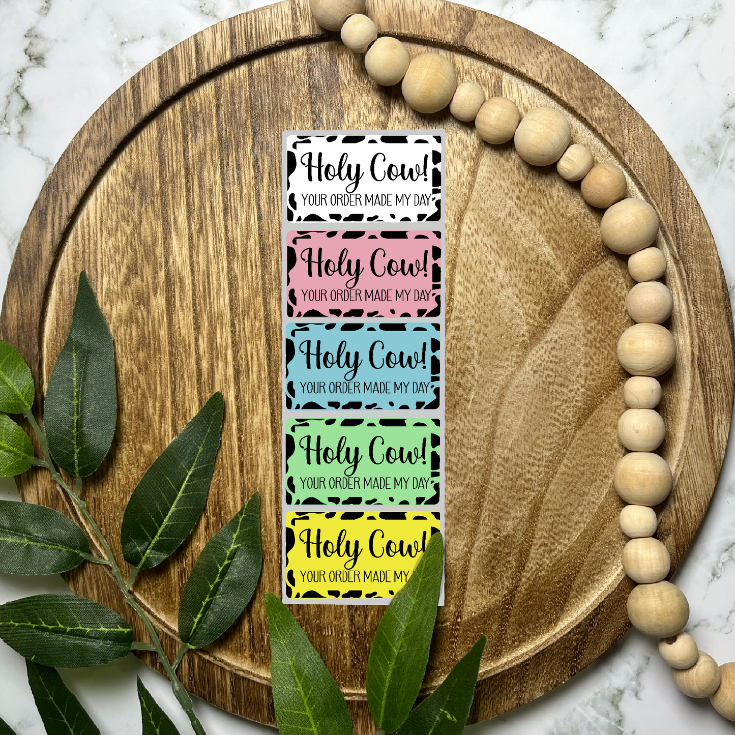 Holy Cow! Packaging Sticker (100 count-1.25x2.25 Stickers)