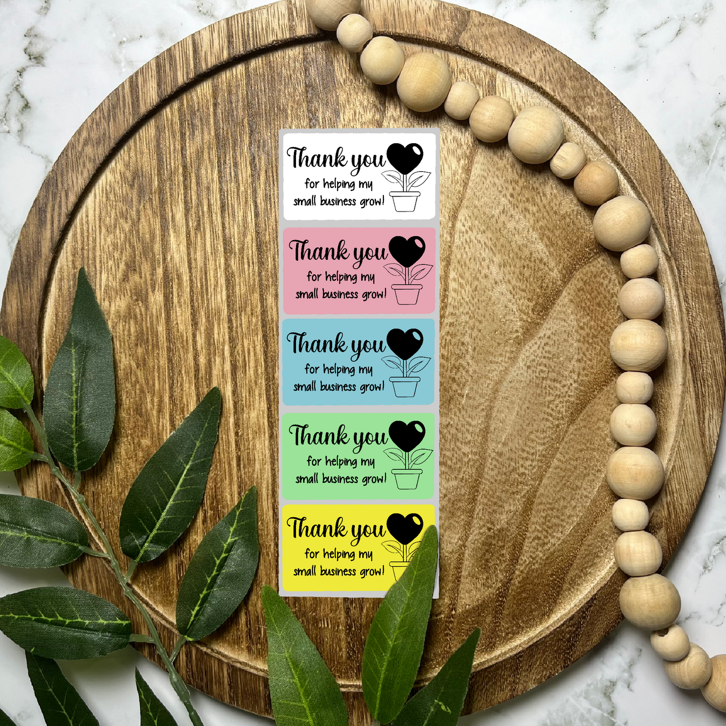 Thank You Packaging Sticker (100 count-1.25x2.25 Stickers)