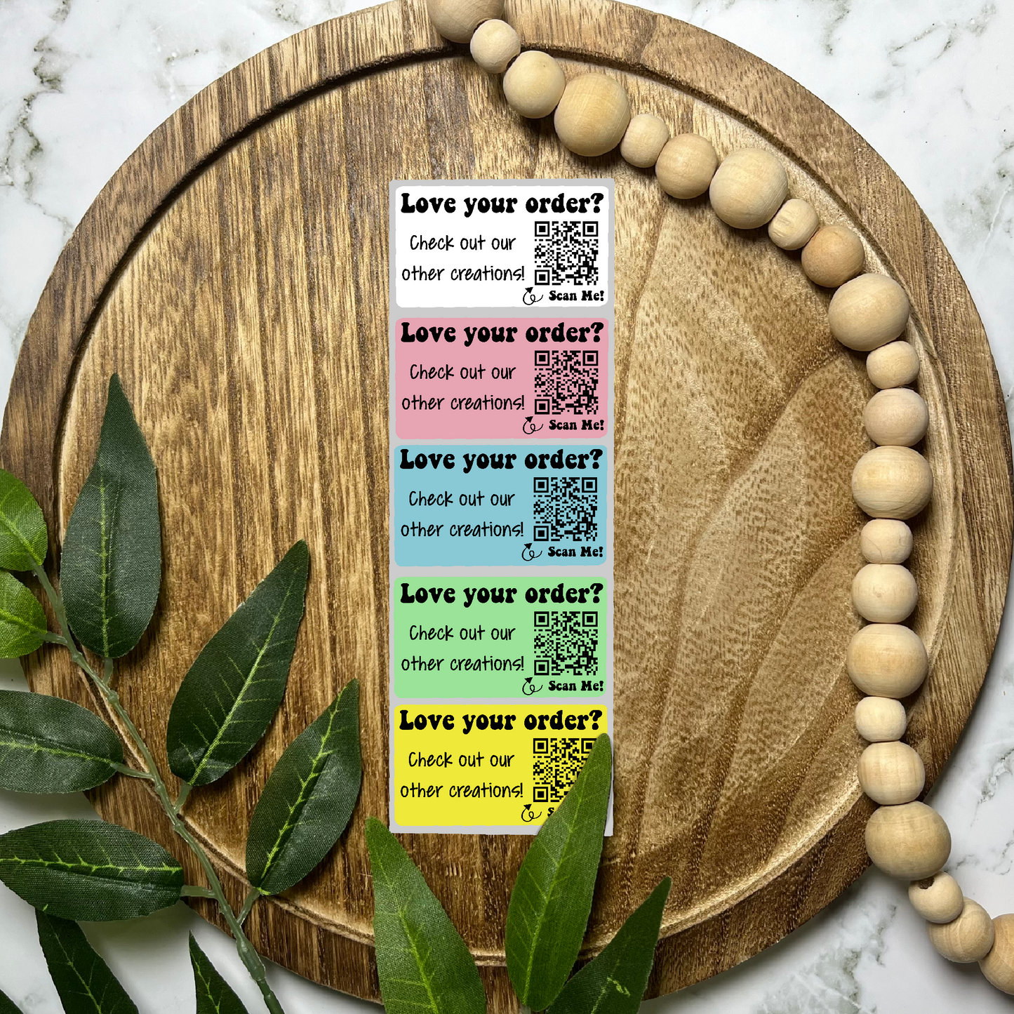 Personalizable Love Your Order? Packaging Sticker (100 count-1.25x2.25 Stickers)