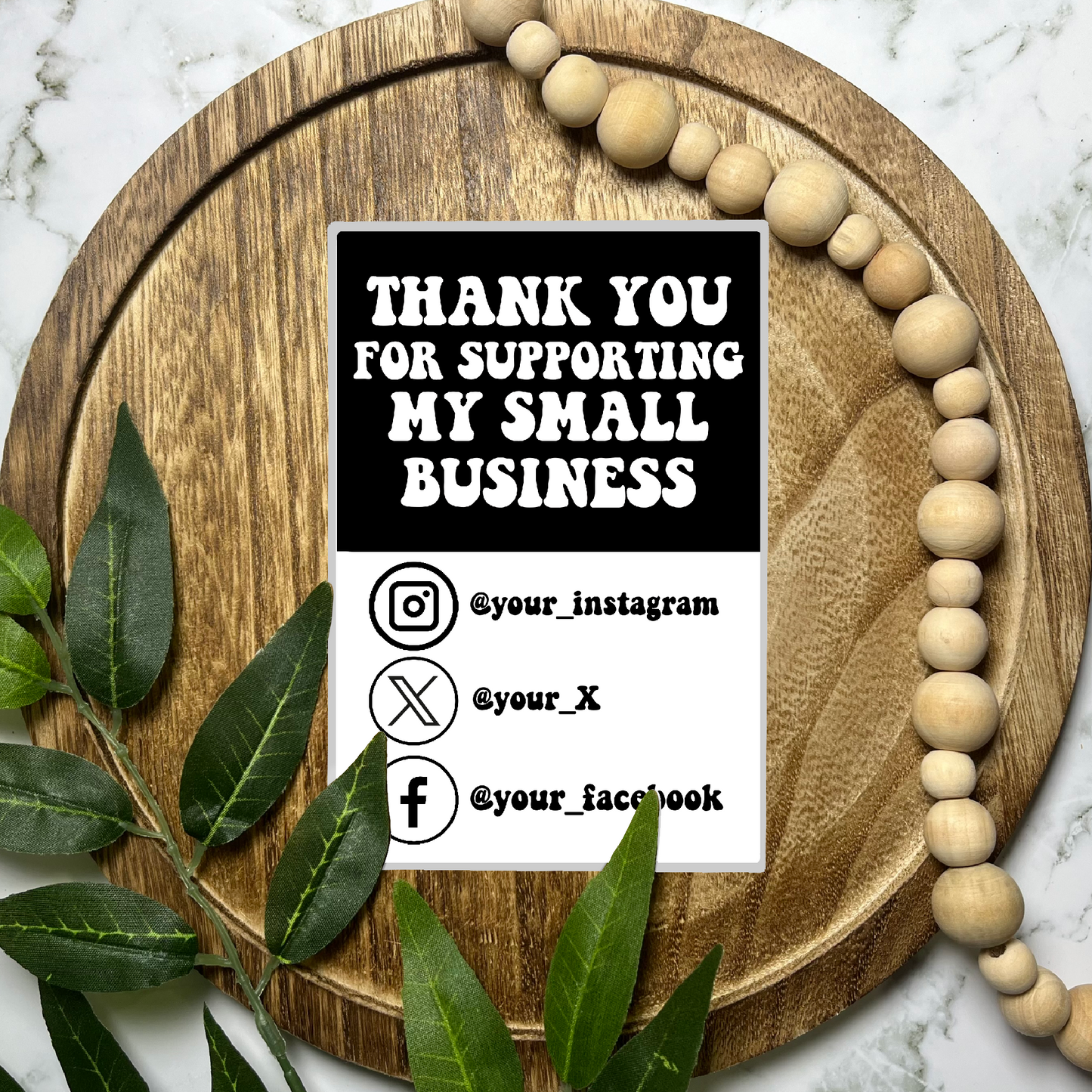 Personalizable Thank You Packaging Sticker (50 count-4x6 Stickers)