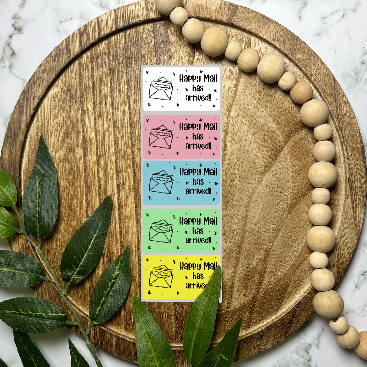 Happy Mail Packaging Sticker (100 count-1.25x2.25 Stickers)