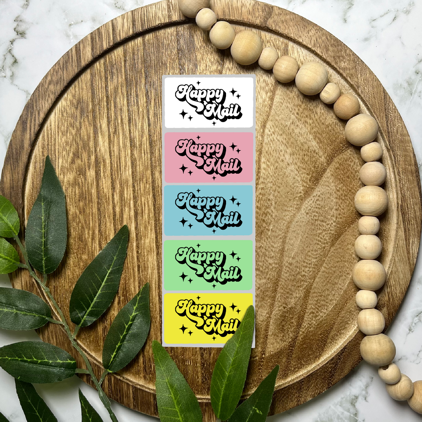 Happy Mail Packaging Sticker (100 count-1.25x2.25 Stickers)