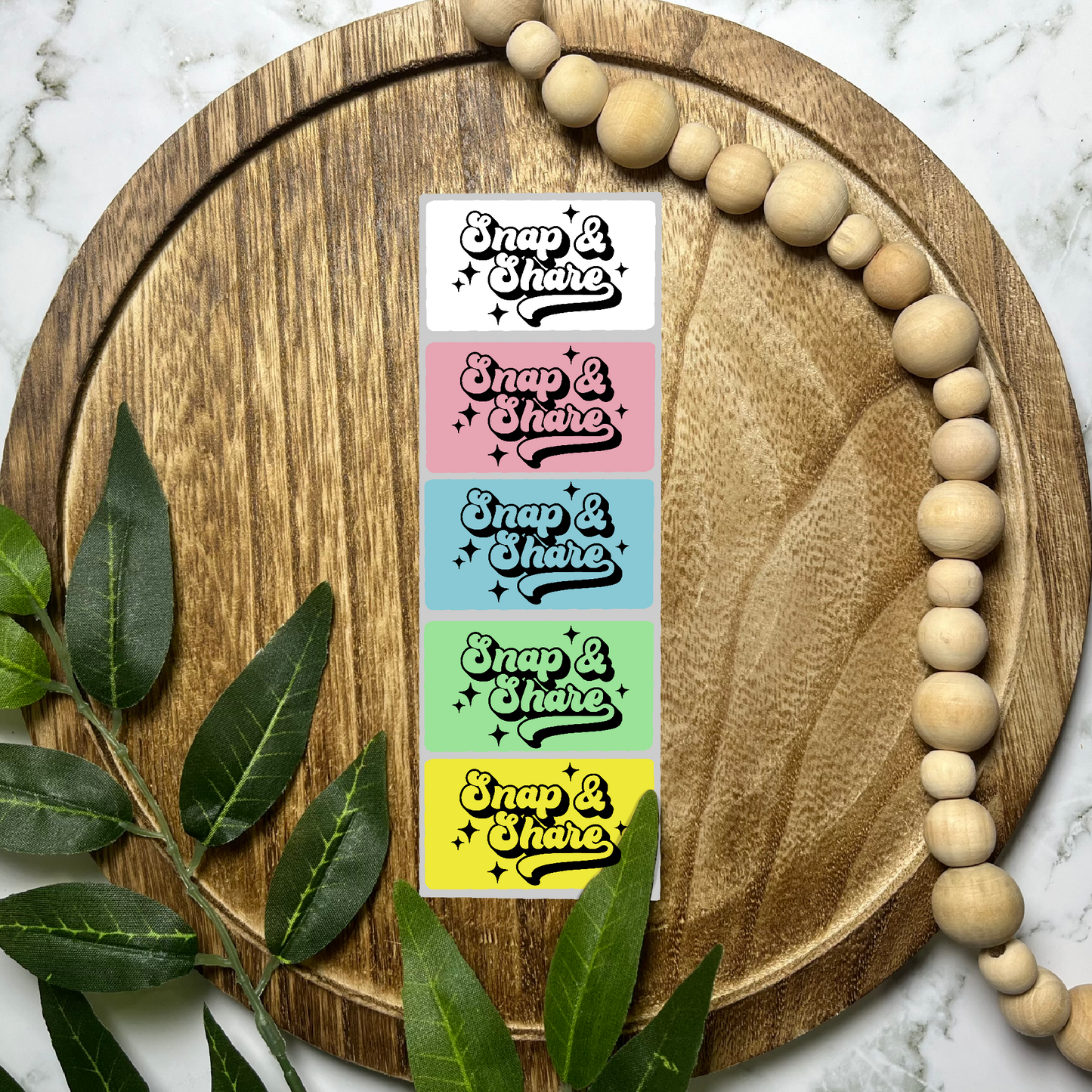 Snap and Share Packaging Sticker (100 count-1.25x2.25 Stickers)
