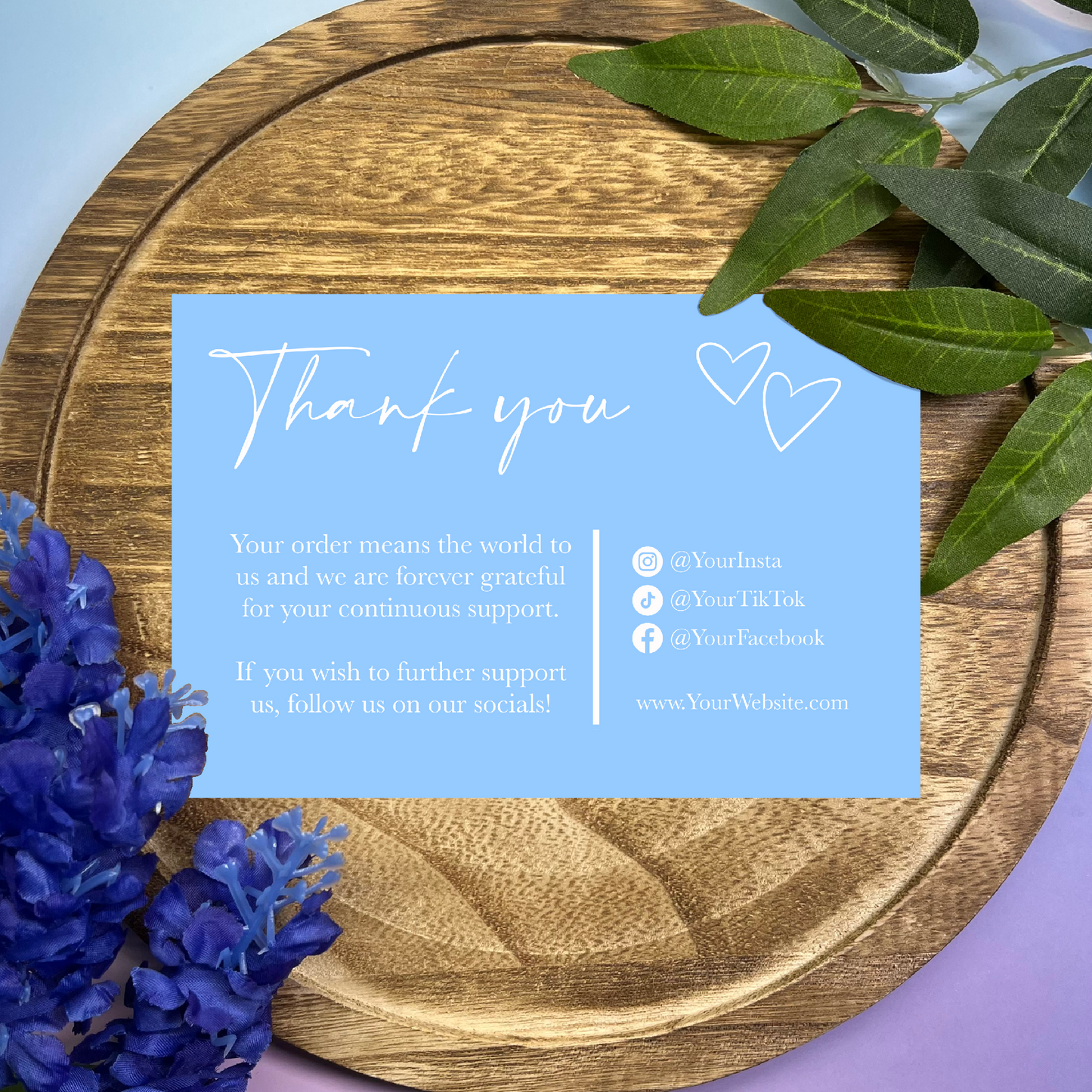 Personalizable Carolina Blue Thank You Cards
