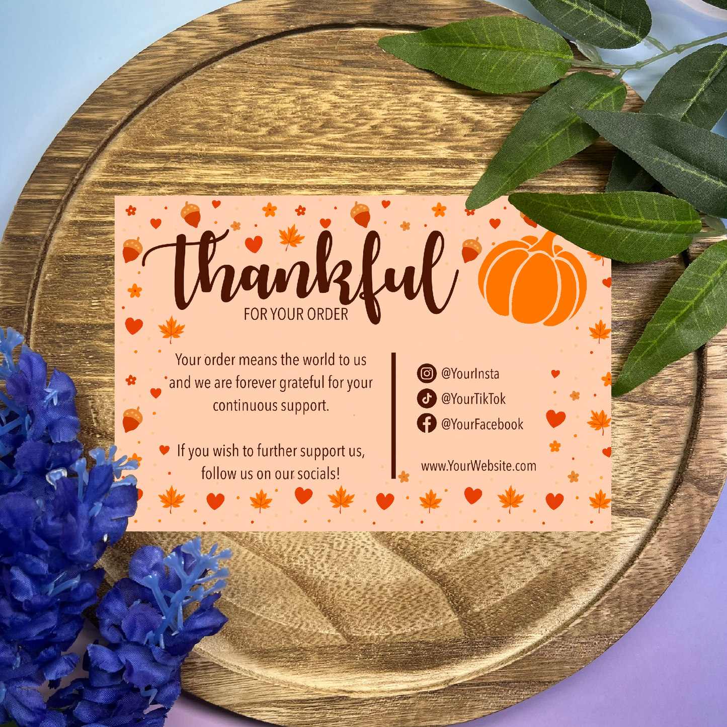 Personalizable Fall Thank You Cards