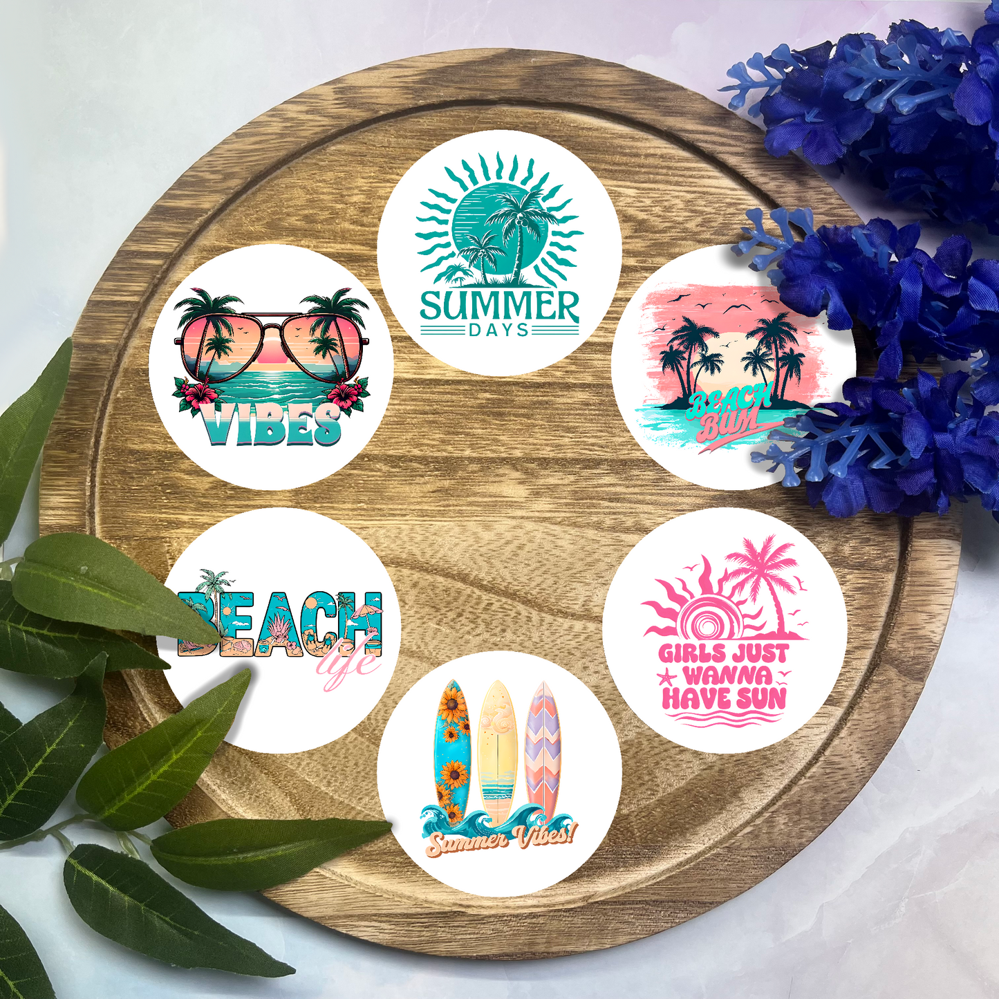 Summer Cardstock Rounds- 6 Pack