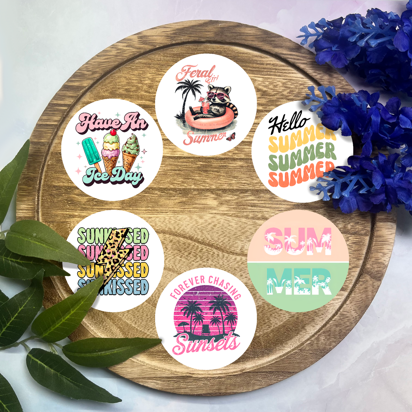 Summer Cardstock Rounds- 6 Pack