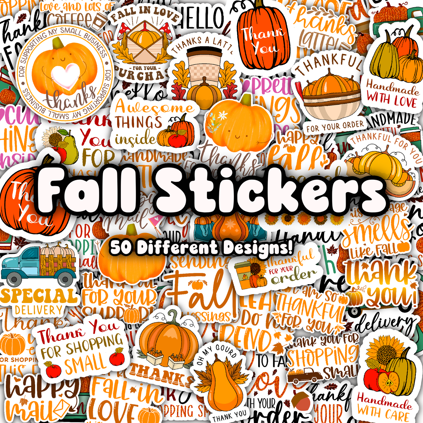 Colorful Fall Packaging Stickers (50 count)