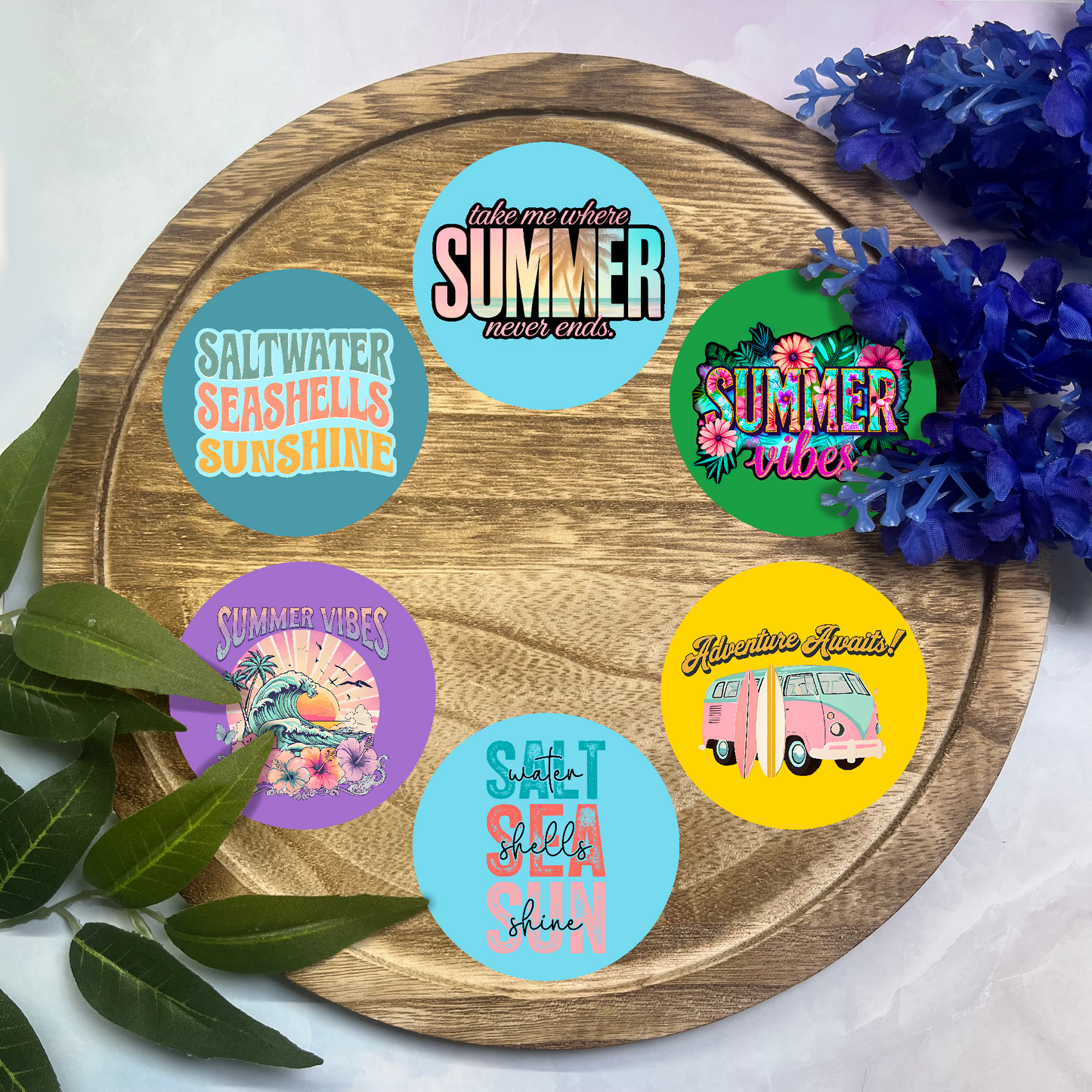 Summer Cardstock Rounds- 6 Pack