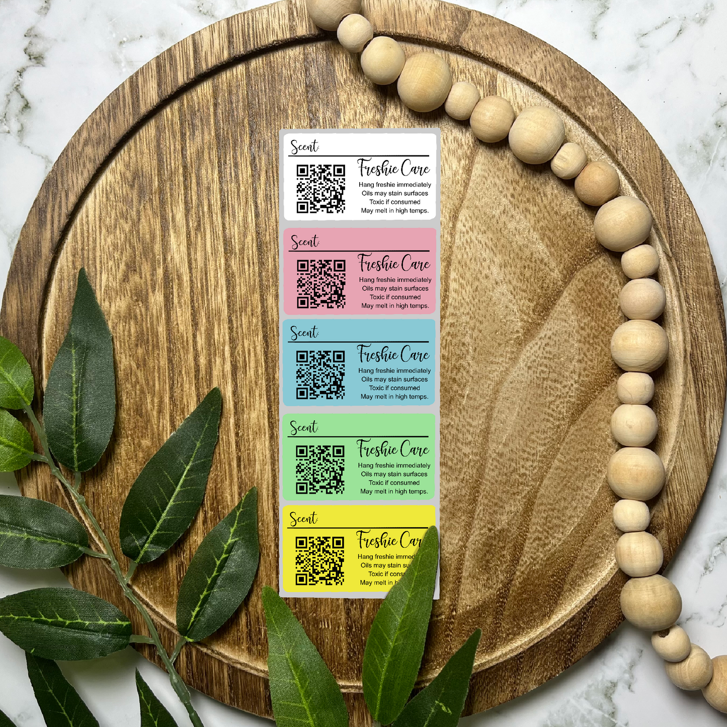 Personalizable Freshie Scent Care Instructions (100 count-1.25x2.25 Stickers)