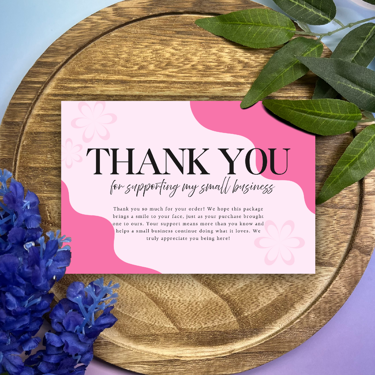 Pink Flower Thank You Cards