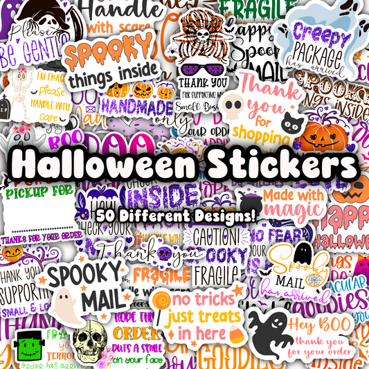Colorful Halloween Packaging Stickers (50 count)