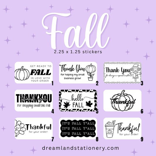 Fall Packaging Stickers (100 count-1.25x2.25 Stickers)