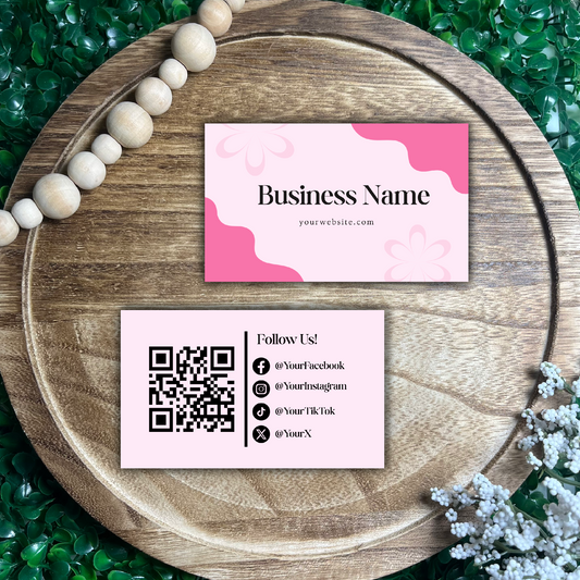 Pink Flower Business Cards