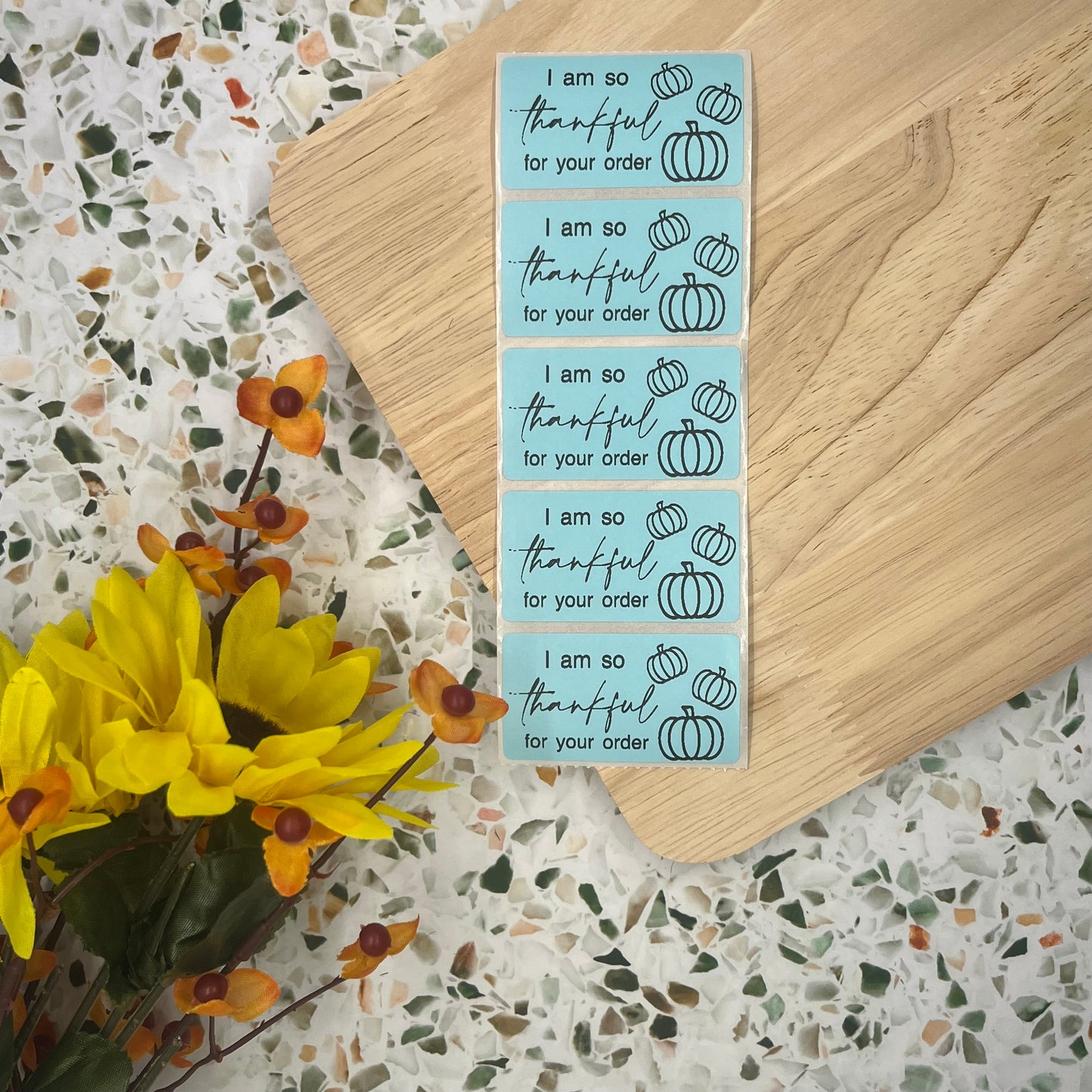 Thankful Fall Packaging Sticker