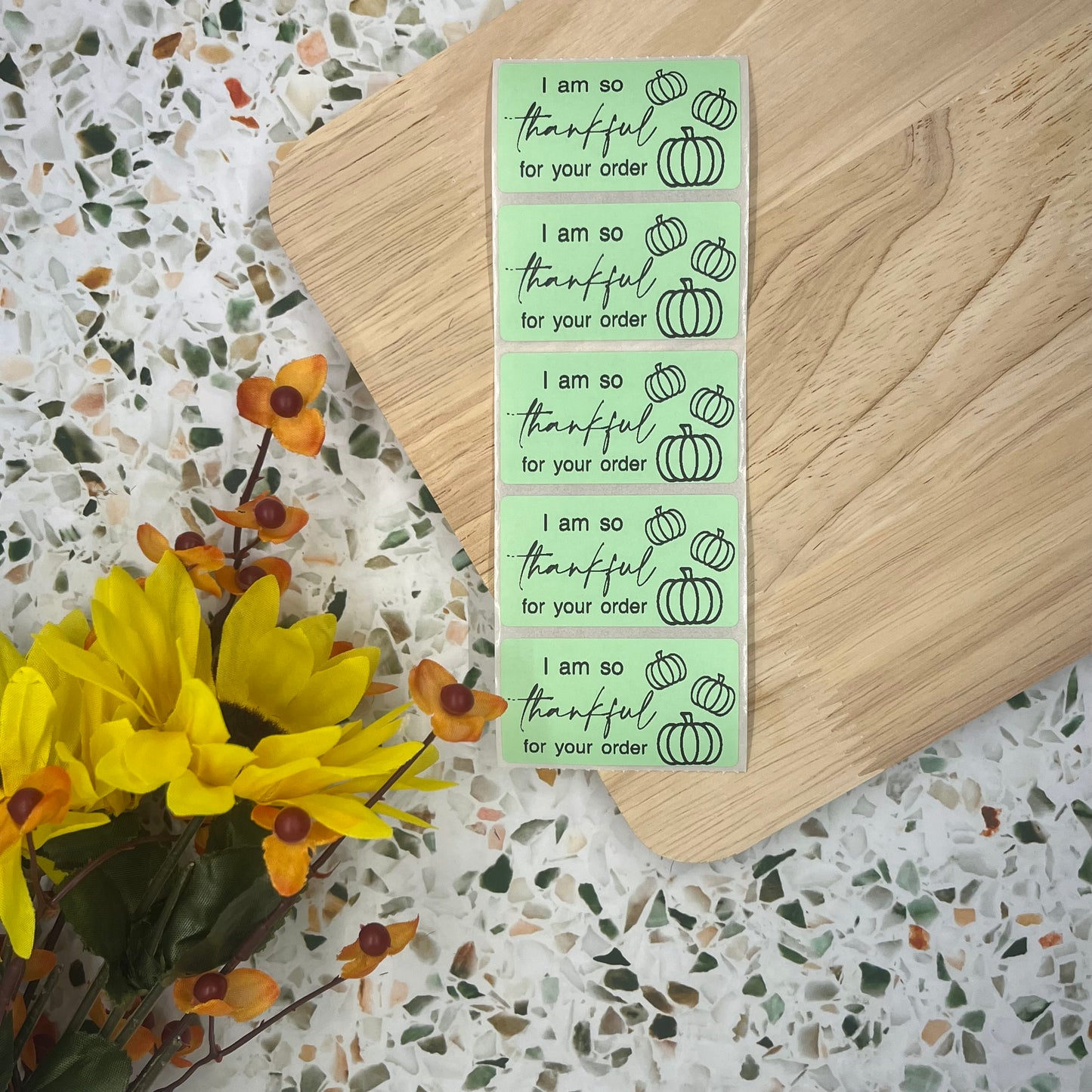 Thankful Fall Packaging Sticker