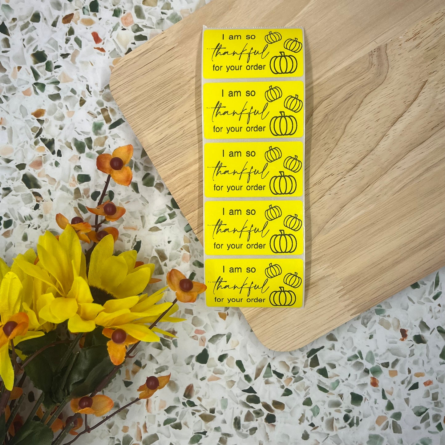 Thankful Fall Packaging Sticker