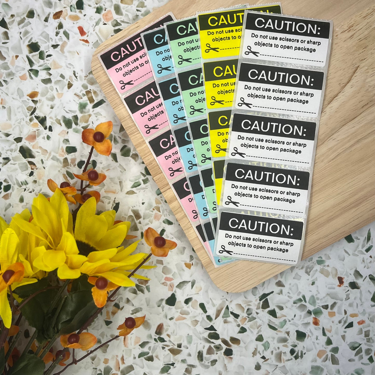 Caution Packaging Sticker