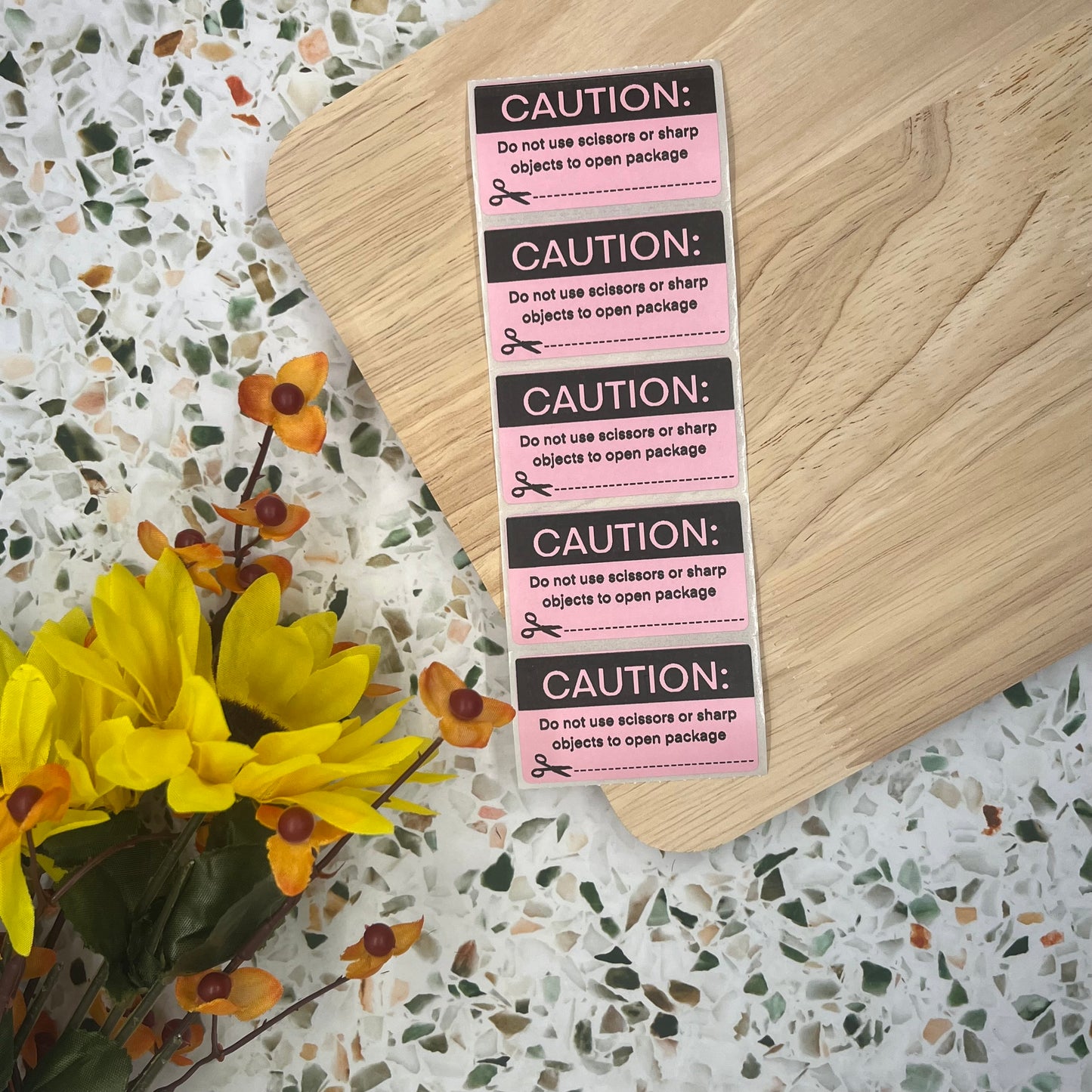 Caution Packaging Sticker