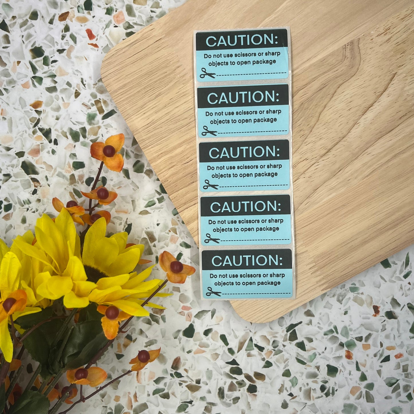 Caution Packaging Sticker