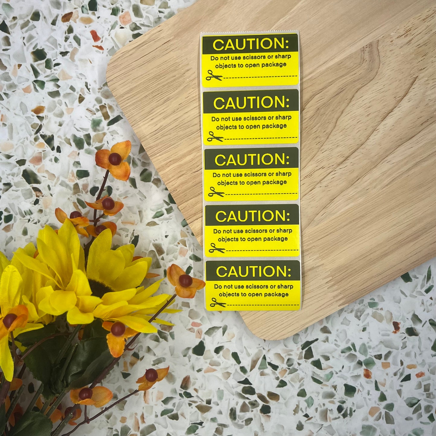 Caution Packaging Sticker