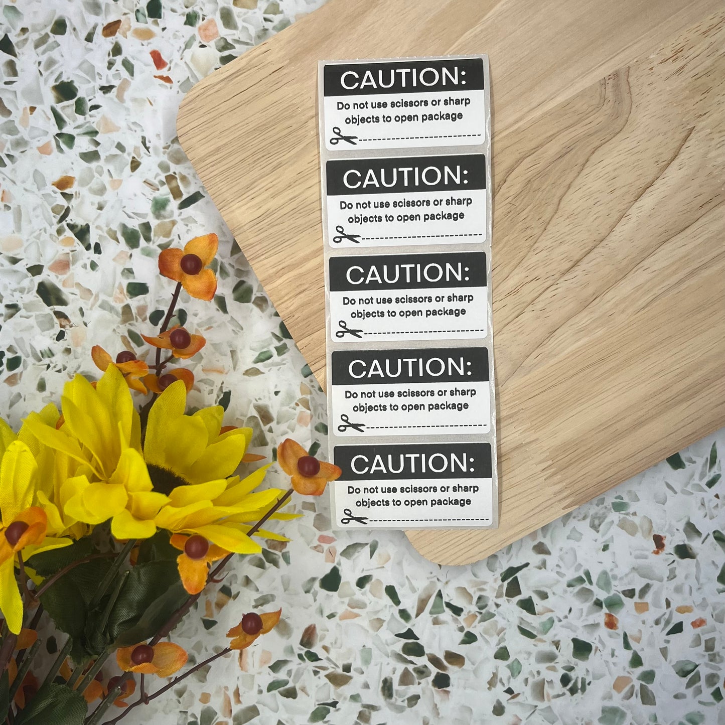 Caution Packaging Sticker