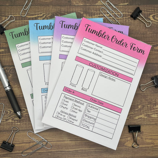 Straight Tumbler Order Form Memo Pad