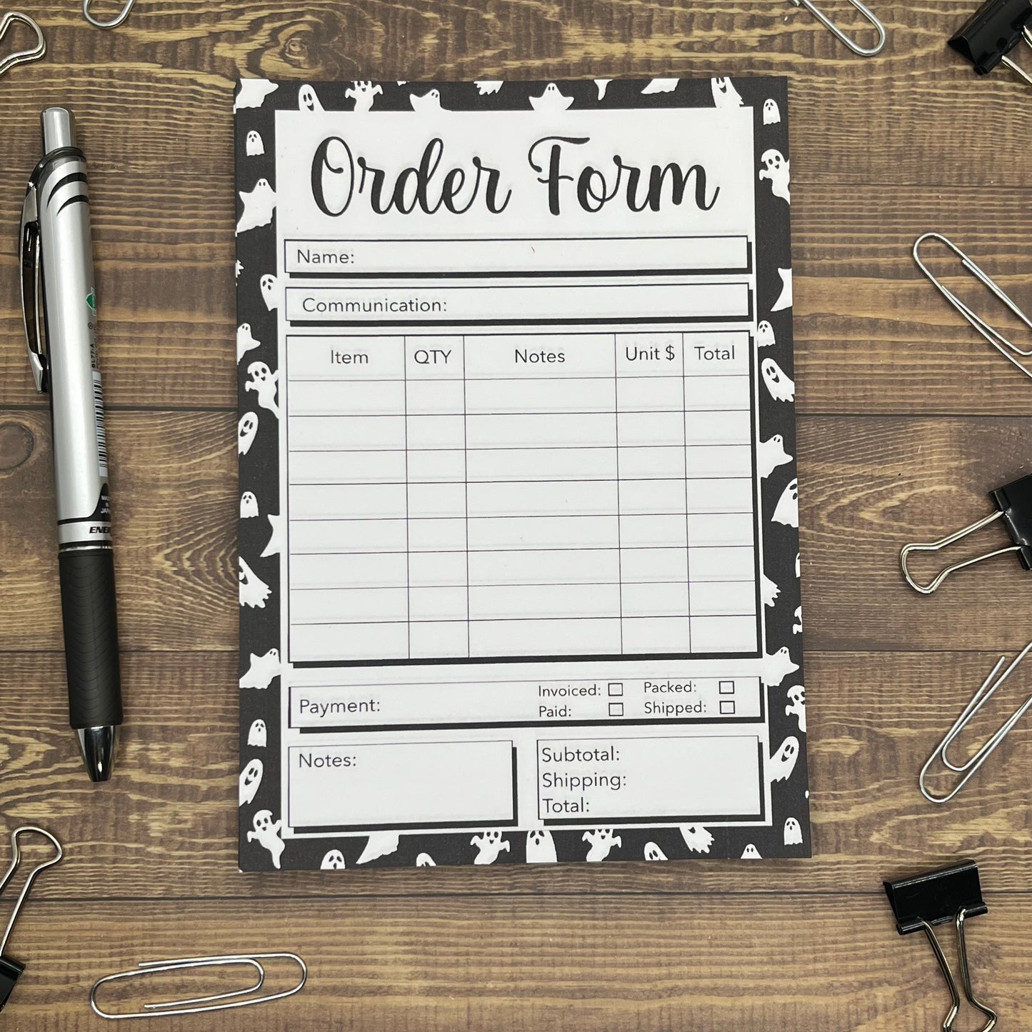 Ghost Halloween Order Form Memo Pad