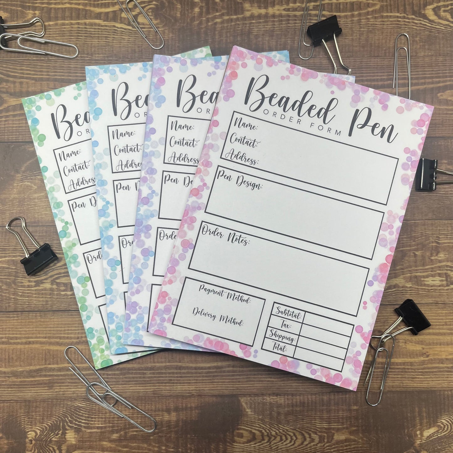 Beaded Pen Order Form Memo Pad