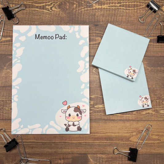 Blue Cow Memo Pad