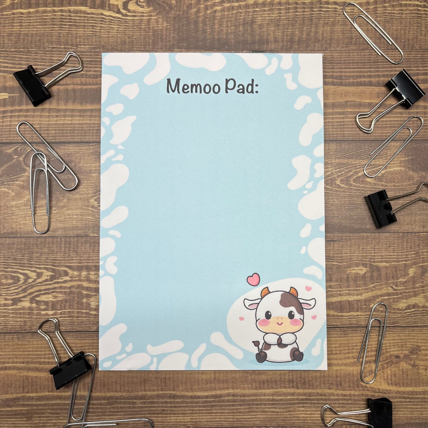 Blue Cow Memo Pad