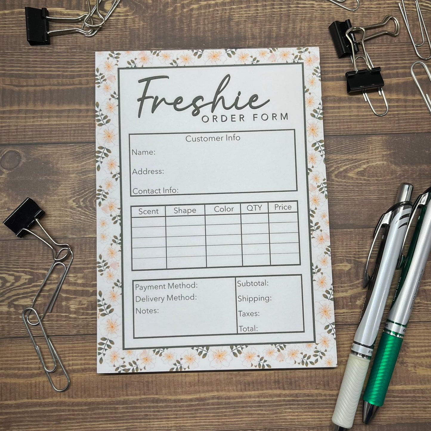 Freshie Order Form Memo Pad