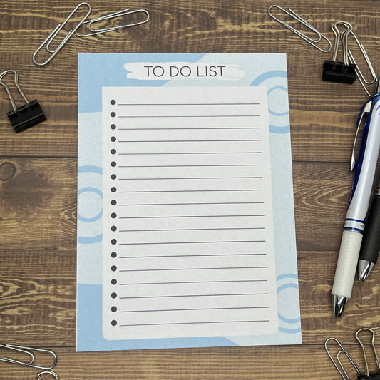 Blue Abstract To Do List Memo Pad