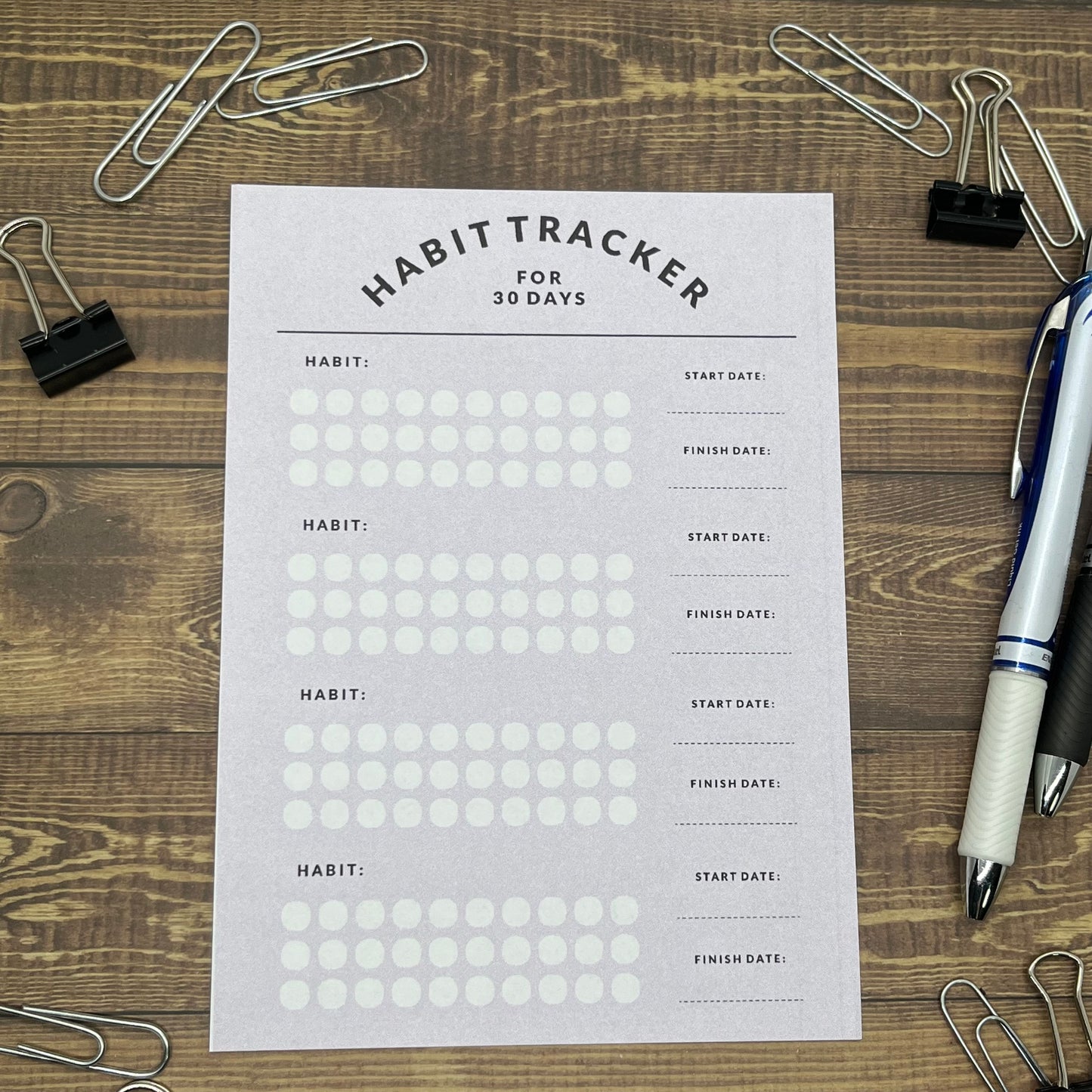 Purple Habit Tracker Memo Pad