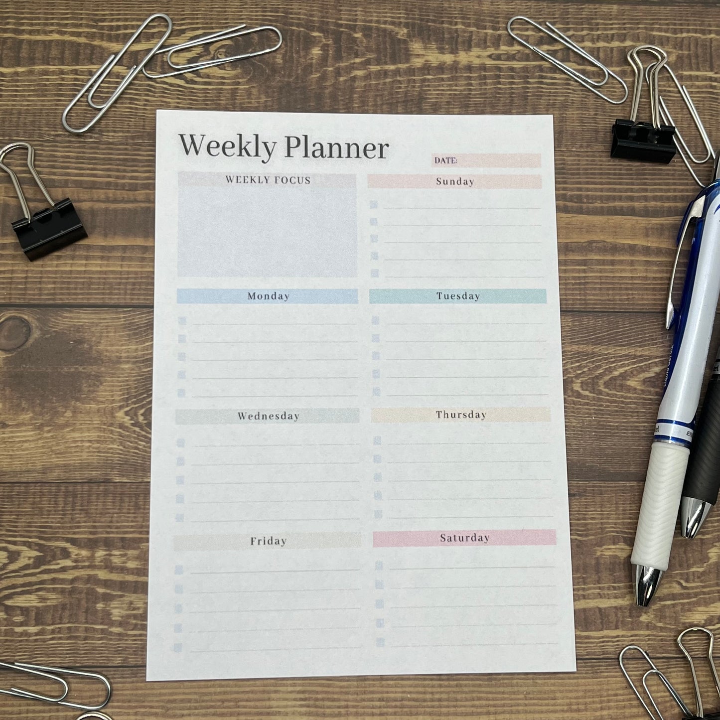 Weekly Focus Planner Memo Pad